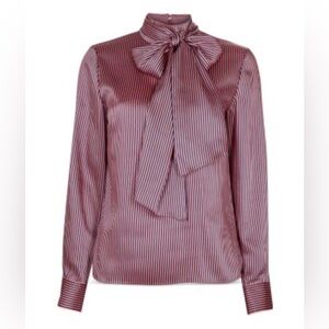 Ted Baker Pink and Blue Stripe Top. Excellent Condition. Size 2. Drenda Blouse